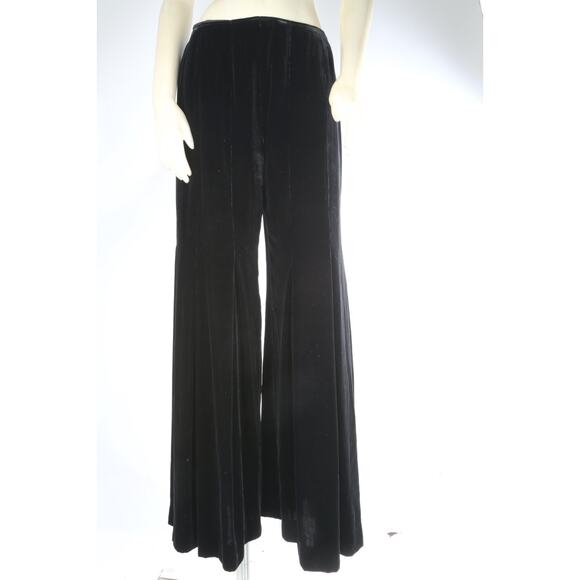 Oscar De La Renta Black Velvet Wide Leg Dress Pants Luxury Evening Size 8 - Picture 9 of 16